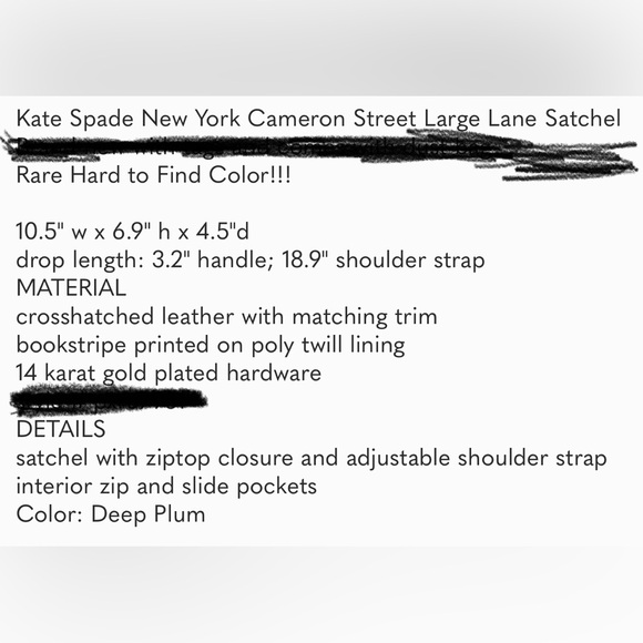 KATE SPADE NEW YORK CAMERON STREET LARGE SATCHEL - Picture 11 of 11